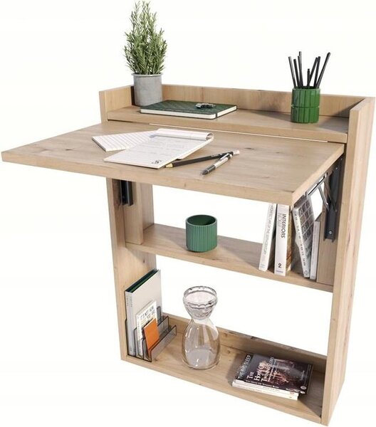 Tavolo pieghevole a muro Artisan con mobile, scaffale e libreria