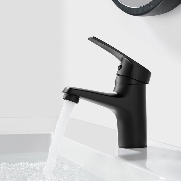Miscelatore monocomando per lavabo nero di Mat