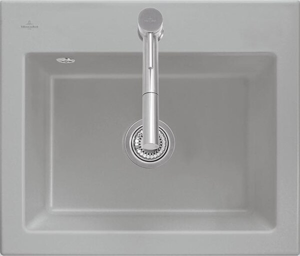Lavello da incasso Villeroy & Boch 60 S FLAT SUBWAY 565 x 475 mm funzionamento manuale bianco