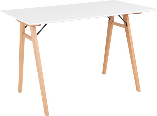 Scrivania >Vojens< bianca, MDF - 120x75x60 cm (LxAxP)