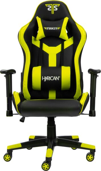 Sedia da gaming Hyrican Striker WZ603 Copilot, Pelle finta, braccioli 2D, telaio in acciaio, nero/giallo