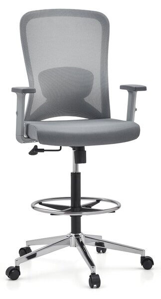 Hjh OFFICE sedia da banco Top Work 44 W con braccioli (regolabile in altezza) tessuto / mesh