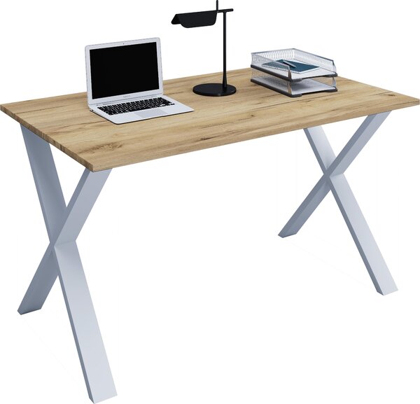 Scrivania, 160 x 80 cm, scrivania per computer con struttura in metallo, scrivania da ufficio per casa e studio - Lona X