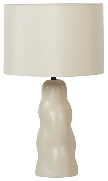 BELIANI Lampada da tavolo in Vetroceramica beige 30 x 30 x 51 cm paralume beige comodino soggiorno camera da letto illuminazione moderna minimalista