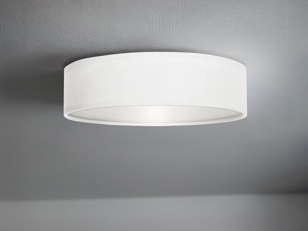 Plafoniera LED rotonda Ø40 con paralume in tessuto bianco - Lampade a soffitto con paralume