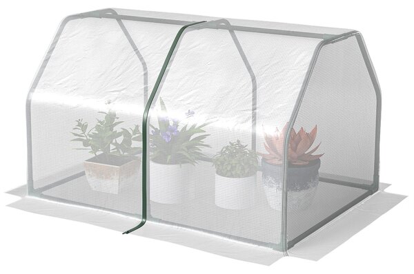 Serra in pellicola Outsunny - Mini serra resistente ai raggi UV per giardino - Bianca