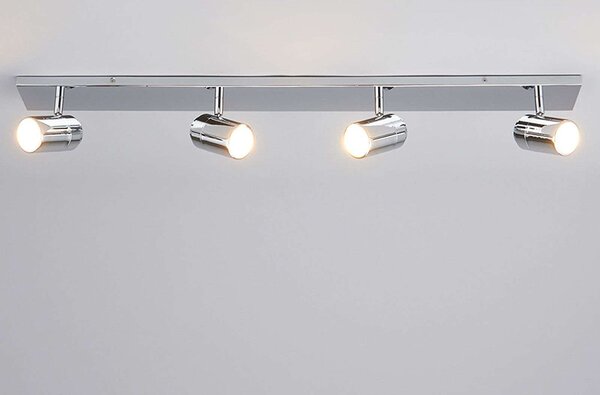 Plafoniera da bagno Lindby Dejan, 85 cm, 4 luci, cromo, IP44