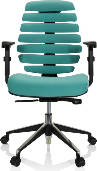 Hjh OFFICE Sedia da ufficio professionale ERGO LINE II Sedia da scrivania ergonomica con braccioli Tessuto turchese Sedia girevole per ufficio, casa