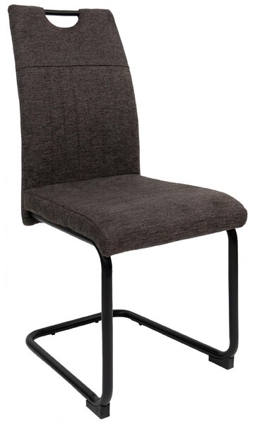 Sedie moderne per sala da pranzo con rivestimento in tessuto - sedie da tavolo imbottite a sbalzo con robusta struttura in metallo, Quantità:1 pz;Colore:Marrone-grigio