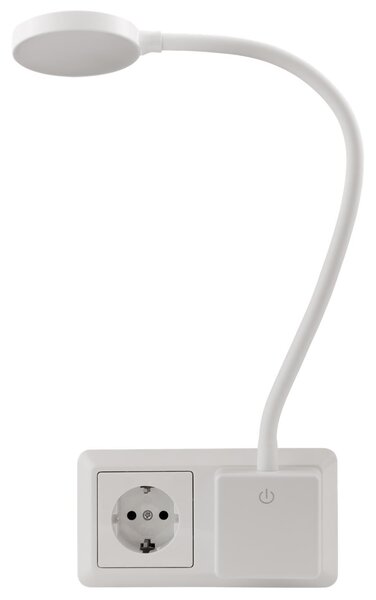 EINLICHT Lampada LED a zoccolo | Halo | 3,3W, 438lm, touch a 3 livelli dimmerabile, bianco caldo 3000K, bianco