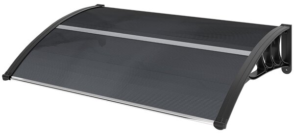 Tettoia Outsunny per porta d'ingresso 100 x 75 cm in alluminio e policarbonato
