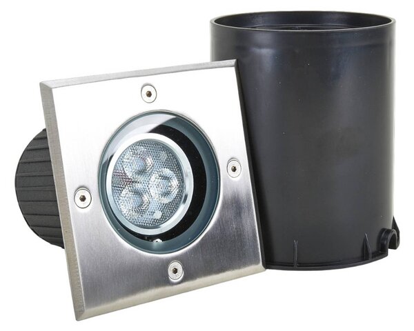 Lucande Lampada da incasso a pavimento LED Jos, angolare, orientabile, IP67
