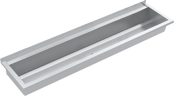KWC AR Vaschetta di lavaggio, PLANOX, acciaio inox, montaggio a pavimento, 1800x210x442 mm, con banco a braccio