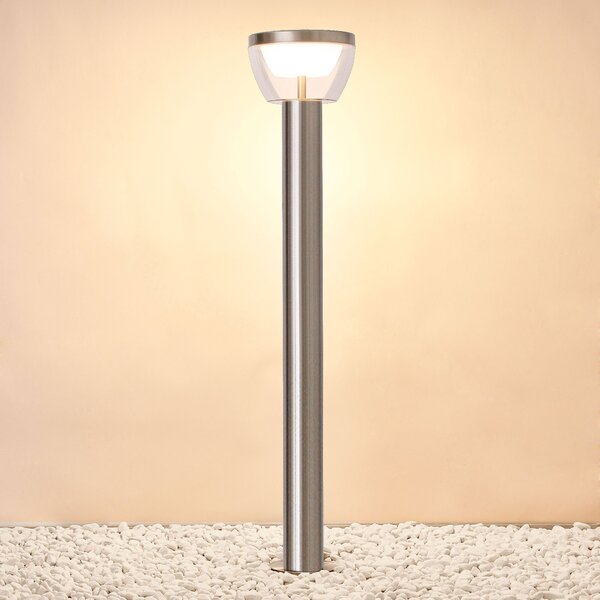 Piantana a LED per esterni "309A-800" - acciaio inox, IP44, bianco caldo, 550lm