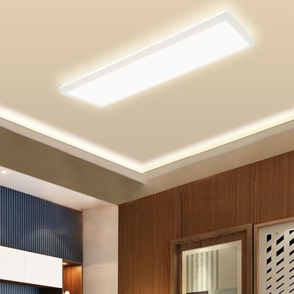 Plafoniera LED flat PULS angolare 23W bianco neutro - lampada a superficie con retroilluminazione, 230V, IP20