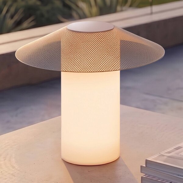Lampada LED per terrazza Lucande ZAMIRAS, 40 cm, argento, IP65 Zamiras, Alluminio / Grigio / Zincato, Alluminio, Design