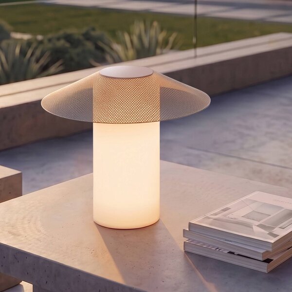 Lampada LED per terrazza Lucande ZAMIRAS, 40 cm, argento, IP65 Zamiras, Alluminio / Grigio / Zincato, Alluminio, Design