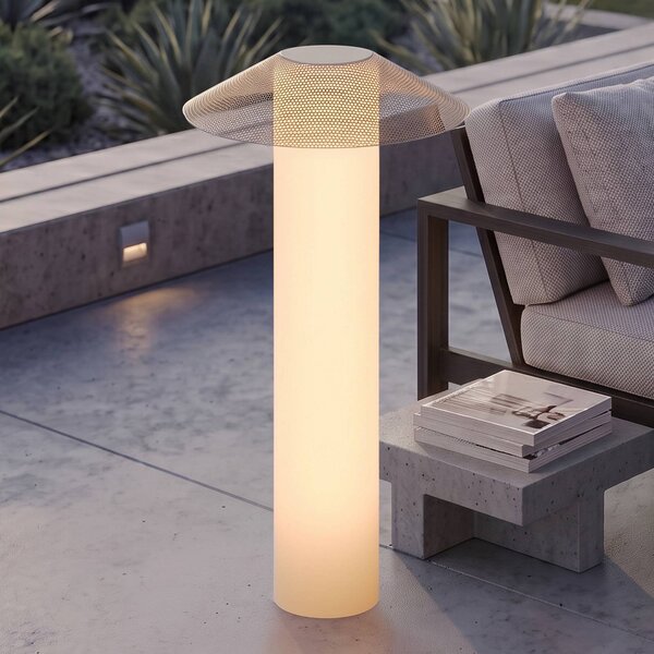 Lampada LED per terrazza Lucande ZAMIRAS, 110 cm, argento, IP65 Zamiras, Alluminio / Grigio / Zincato, Alluminio, Design