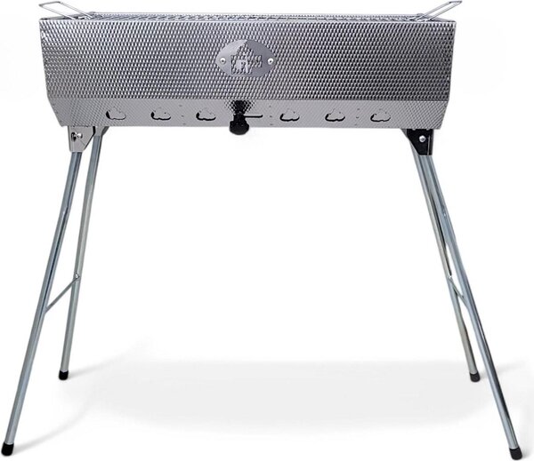 Mangal Tashkent shashlik grill in acciaio inox gambe pieghevoli griglia griglia regolatore d'aria