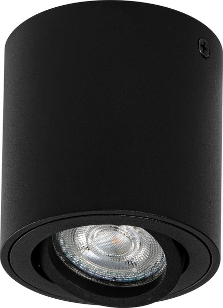 OSRAM Spot Surface Faretto da soffitto rotondo a plafone, nero, con base GU10, può essere dotato di lampada semplice o intelligente, angolo di emissione flessibile, classe di protezione IP20, alloggiamento di alta qualità