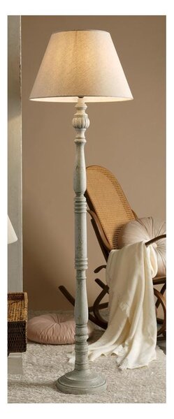 RAFFY PIANTANA STILE SHABBY IN LEGNO NATURALE CON PARALUME IN TESSUTO SABBIA PER SALOTTI CLASSICI