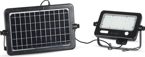 V-TAC VT-788-10 Faro led 10W autoalimentato nero con pannello solare e sensore di movimento ed USB 4000K IP65 – sku 8674