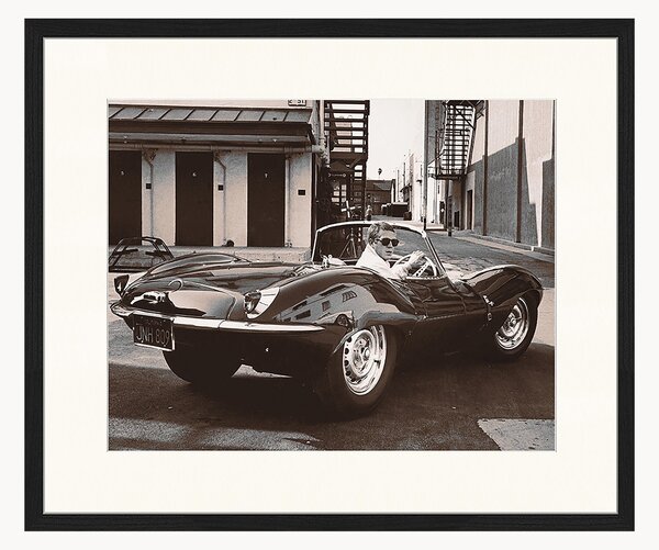 Foto incorniciata fatta a mano Steve McQueen in His Jaguar