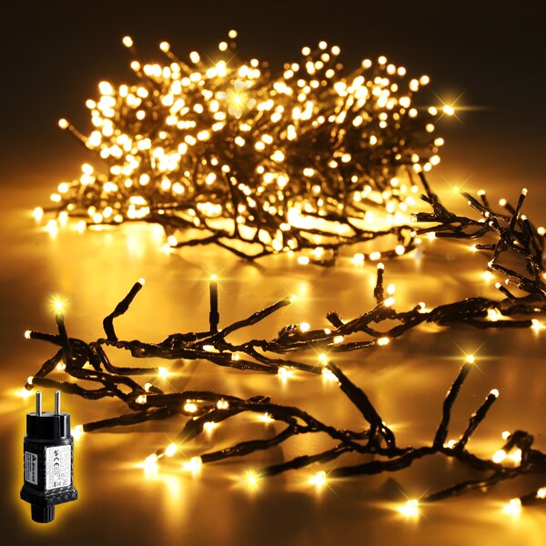 Salcar 2m 200 LED luci fiabesche luci di Natale bianco caldo cluster con 8 modalità e memoria decorazione matrimonio festa interna