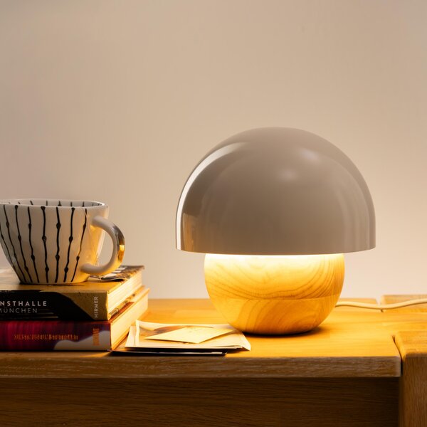 Lampada da tavolo a fungo 20 cm di altezza e 20 cm di diametro - metallo/legno max. 40 W