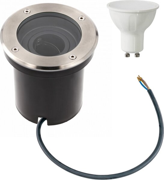 Faretto da incasso a LED rotondo da 5 Watt | orientabile | in acciaio inossidabile | Ø130 x 129 mm (L x A) | 410 lumen | bianco neutro (4000 K)