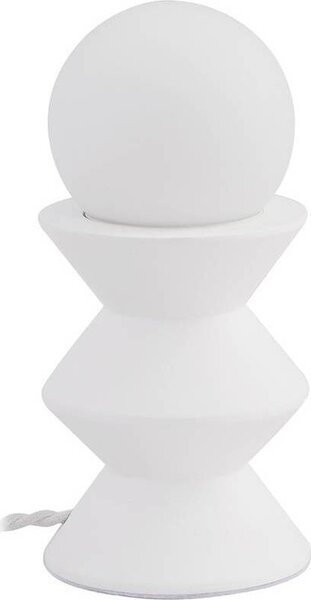 Lampada da tavolo Lindby Nielson, bianca, altezza paralume 9 cm, gesso