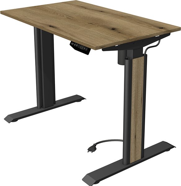 Scrivania Move 1 advance, regolabile elettricamente in altezza, dimensioni piano d'appoggio:100 x 80 cm, colore piano d'appoggio:rovere