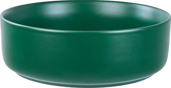 BELIANI Lavabo da appoggio in Vetroceramica verde rotondo ⌀ 37 cm bagno moderno