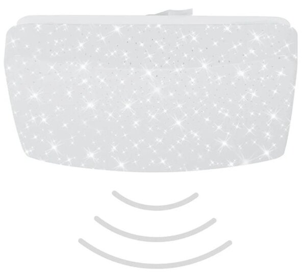 TELEFUNKEN PETSCHORA Plafoniera LED, decorazione a stella, rilevatore di movimento, sensore crepuscolare, portata 8m, bianco, 27 x 27 x 7,6 cm