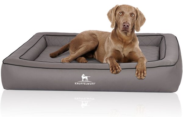 Knuffelwuff Cuccia ortopedica in Pelle finta trapuntata al laser Hampstead 85 x 65 cm Grigio