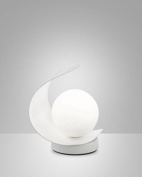 Applique Adria Da Tavolo Bianca Collezione ADRIA Luce Calda 1 Faro Vetro Soffiato