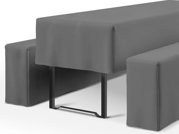 Beautissu Set di 3 copritavoli per set da birreria 220x70 cm antracite
