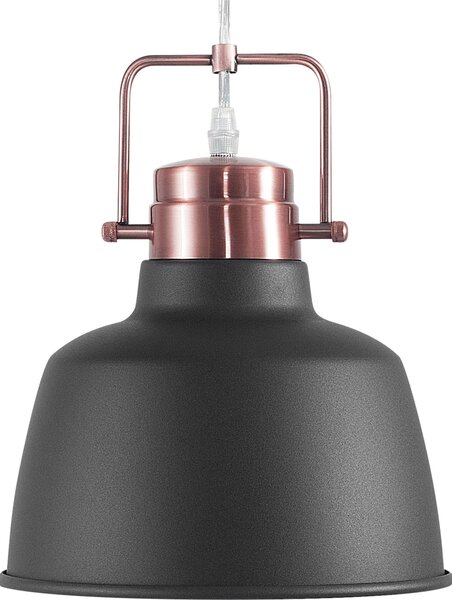 BELIANI Lampada a sospensione in metallo nero e rame con paralume industriale a campana