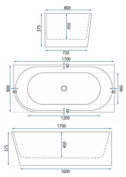 Vasca bagno WENUS RIGHT 170