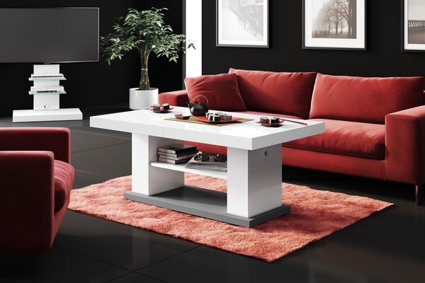 Tavolino di design HN-777, regolabile in altezza e allungabile, tavolo da pranzo