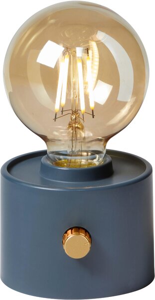 Lampada da tavolo LED vintage a forma di lampadina a incandescenza Edison con batteria ricaricabile, USB-C, dimmerabile tramite interruttore rotante – decorazione moderna, antracite
