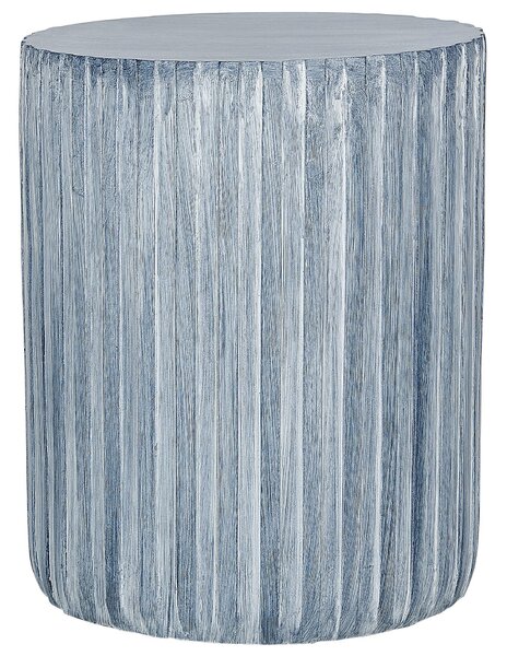 BELIANI Tavolino grigio chiaro in vetro temperato MgO a forma di tamburo rotondo resistenza ai raggi UV ruggine acqua resistente alle intemperie stile boho moderno