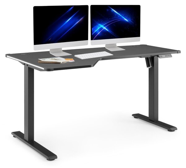 Hjh OFFICE scrivania regolabile elettricamente in altezza Worktime Game scrivania per computer regolabile in altezza 72,0 - 110,0 x 140,0 x 80,0 cm