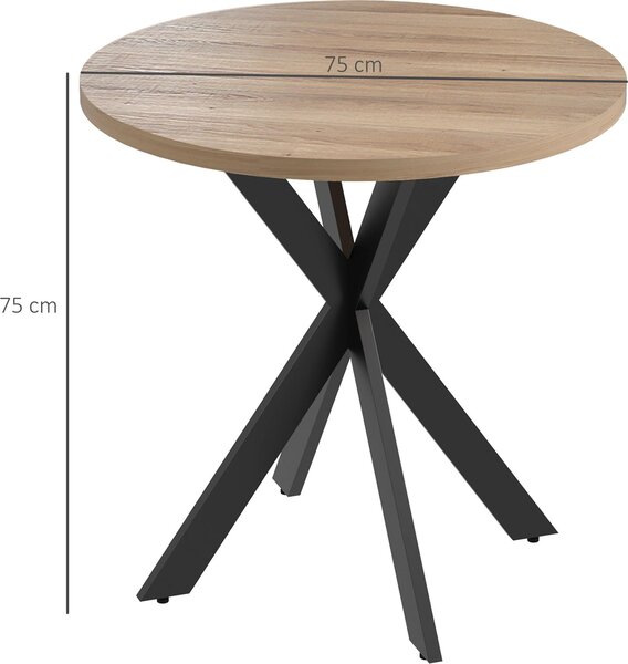 HOMCOM Tavolo da pranzo rotondo 75 x 75 cm, tavolo da cucina per 2-4 persone con base a ragnatela