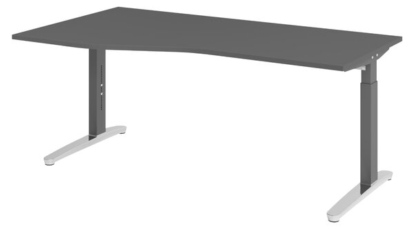 Scrivania bümö serie XB - Decorazione: grafite, dimensioni: 180 x 100 cm, struttura: grafite/alluminio lucido