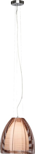 Lampada a sospensione, accorciabile, altezza 130 cm, Ø 29 cm, E27, max. 60 W, bronzo
