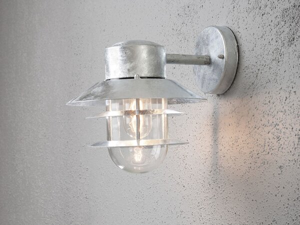Lanterna da parete a LED da esterno, resistente alle intemperie, lampada da esterno da 24 cm, argento