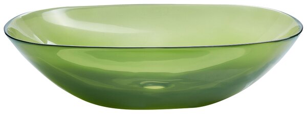 BELIANI Lavabo da appoggio verde trasparente solid surface 54 x 36 cm bagno moderno