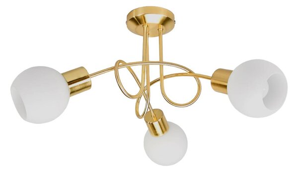 Lampada da soffitto Lindby Elaina, Ø52cm, 3 ganci, ottone, vetro, E14