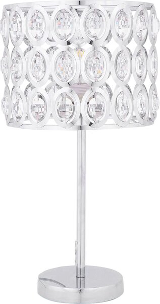 BELIANI Lampada da tavolo in metallo argentato 53 cm paralume con cristalli di vetro acrilico Cavo con interruttore Stile moderno e affascinante
